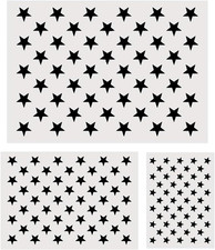 Koogel 50-Star American Flag Stencil Set, 3 Sizes Reusable Easy-To-Use Star Te