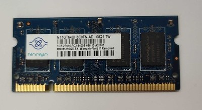 Nanya Memory Module - 1 GB - Dual Rankx 8 - DDR2 - 800 MHz - NT1GT64UH8C0FN-AD