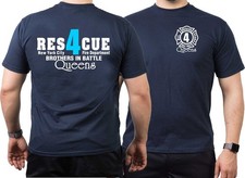 T-Shirt navy, NYC Rescue4 (blue) Queens (Rescue, Scuba, Haz Mat) (R-4)