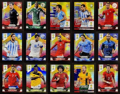 Panini Prizm 2014 World Cup Yellow Red Pulsar, Net Finders, Cup Captain - choose