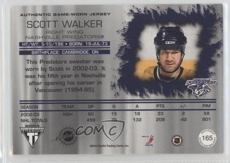 2003-04 Pacific Private Stock Titanium Retail /170 Scott Walker #165 - Image 2 of 2