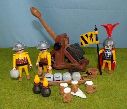 PLAYMOBIL 3653 SOLDAT Chevalier Catapulte Medieval Moyen Age EUR 4,90