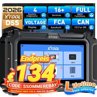 XTOOL D5S Profi OBD2 Diagnosegerät 4 SYSTEM ECU Coding Kostenlose Upgrades DE
