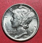 1941 Choice Uncirculated US Mercury SILVER Dime "Philadelphia" Mint! Old Coin!