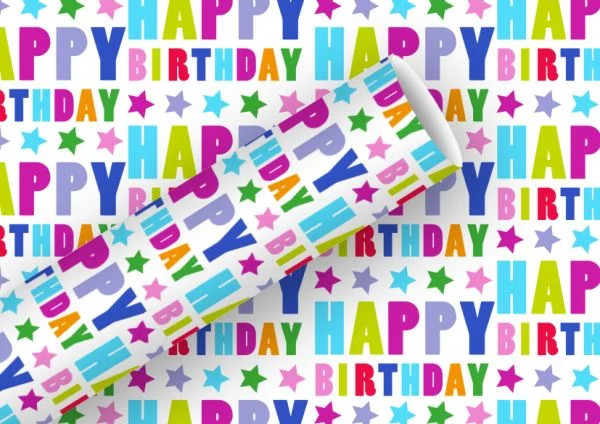 Braun & Company Geschenkpapier Kollektion Happy Birthday Sterne 1,5 M X 70 Cm-image