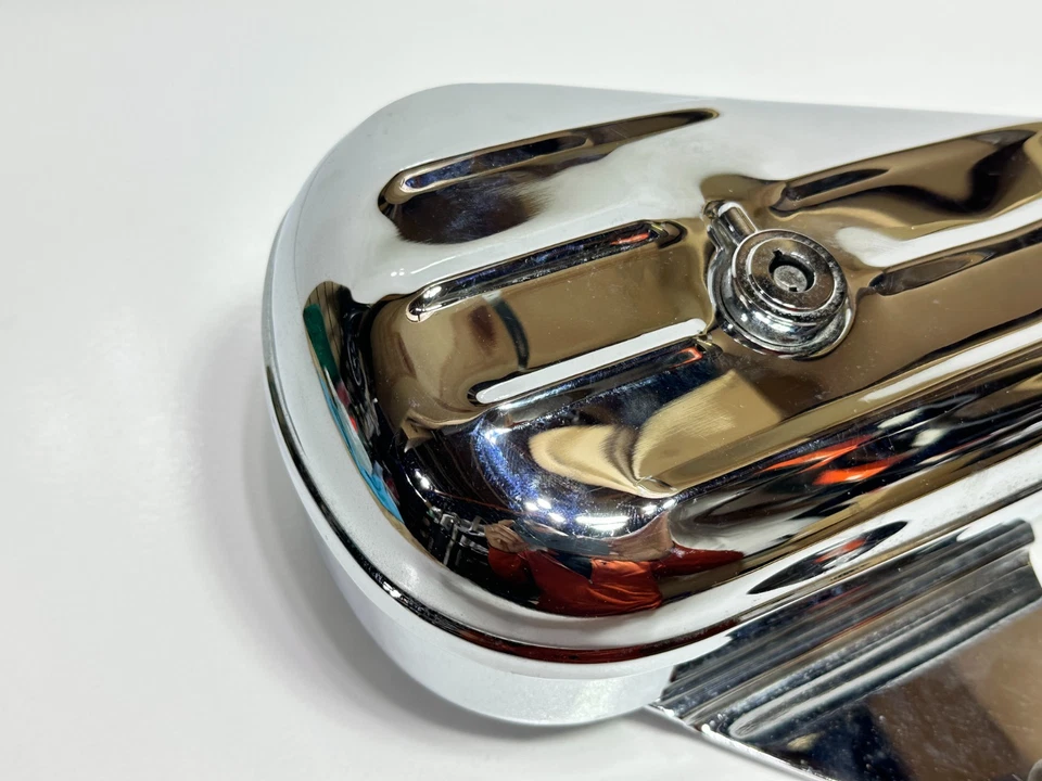 OEM Harley-Davidson HD Left Side Tear Drop Chrome Tool Box Kit Case (No Key) - Image 2 of 4