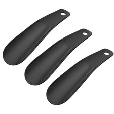 6" Shoe Horn 3Pcs Plastic Shoe Helper Black