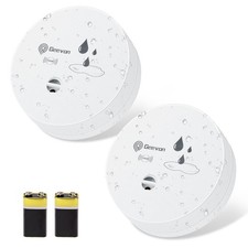2 Pack Water Leak Detectors, 100dB Water Sensor Alarms Flood Detector for Bas...