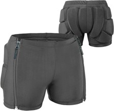 Kids Zip-on Zip-Off Padded Shorts for Snowboard Ski Figure Medium, Black