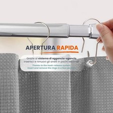 Ganci per tenda da doccia con diamanti di cristallo