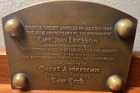 1924 Captain John Ericsson USS Ironclad Monitor Bronze Plaque Footed Civil War