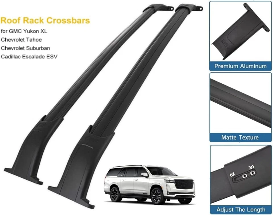 Barra transversal de techo para Chevy Tahoe Suburban GMC Yukon XL Escalade 2015-2020 EE. UU. Foto 3 de 4