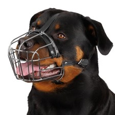 BRONZEDOG Dog Muzzle Adjustable Durable Metal Wire Basket Rottweiler, Steel