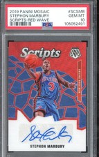 2019-20 Mosaic Stephon Marbury Scripts Red Wave Auto #SC-SMB PSA 10