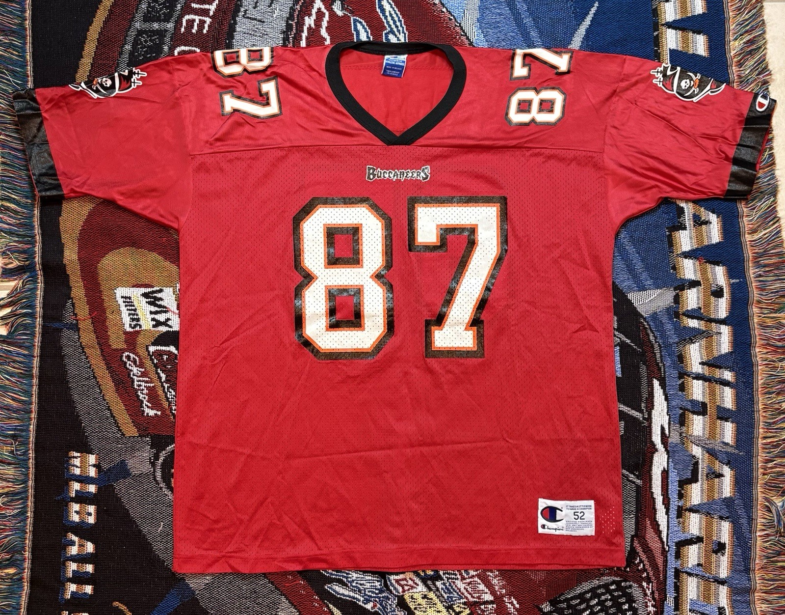 Vintage Bert Emanuel Jersey Champion Tampa Bay Buccaneers #87 NFL Men’s 52 2XL