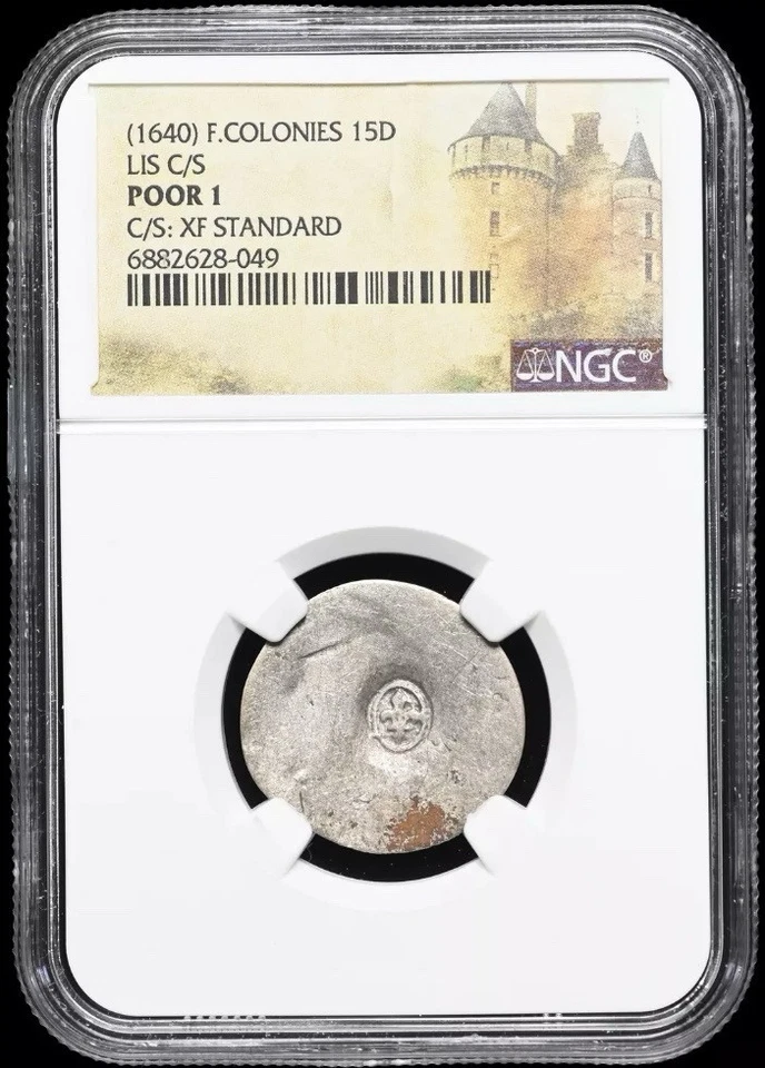 1640 France American Colonies French SILVER 15D 15 Deniers Coin, Authentic NGC - Image 2 of 4