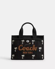 COACH Cargo Tote Bag 26 Snoopy Print CBF70 Black