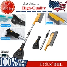 3-in-1 Snow Shovel Kit for Car Snow Removal with Ice Scraper Snow Brush Lights