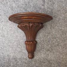 Vintage Ornate  Hand Made Carved Wooden Wall Sconce Shelf Shelve