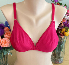 623 WARNER'S 34C RED Body Beware Velvet Underwire Front Close Bra VINTAGE 1254