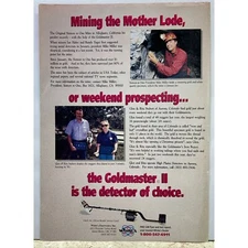 Goldmaster II Metal Detector Vintage Print Ad 90s Gold Mining Whites Electronics
