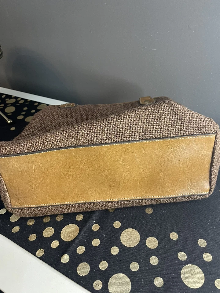 Cartera Croft & Barrow para mujer marrón tostado bolso de mano arpillera Foto 4 de 4