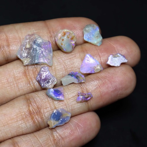 10.Pieces 14.00 Carat Natural Australian Opal Black Lightning Ridge Rough Opals - Picture 2 of 6
