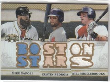 2014 Topps Triple Threads Relic Combos Sepia Pedroia/Middlebrooks/Napoli 6/27