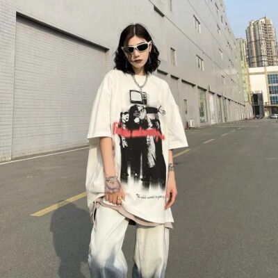 Graphics Hip-hop Style Women's T-Shirt Oversized Short Sleeve