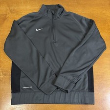 Nike Sweater Mens Large Gray Long Sleeve Pullover Golf 1/4 Zip Therma Fit