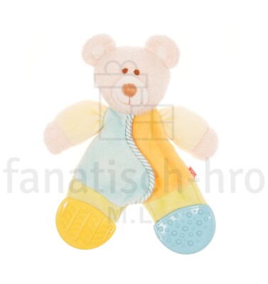 NUK Schmusetuch Bär mit Quietschfunktion Kuscheltuch Schnuffeltuch bear