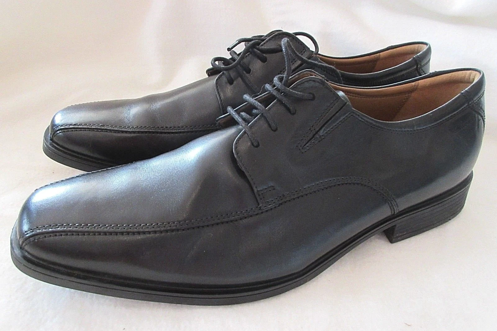 Oxford stringate CLARKS uomo 13 M nere in PELLE punta bicicletta Ortholite
