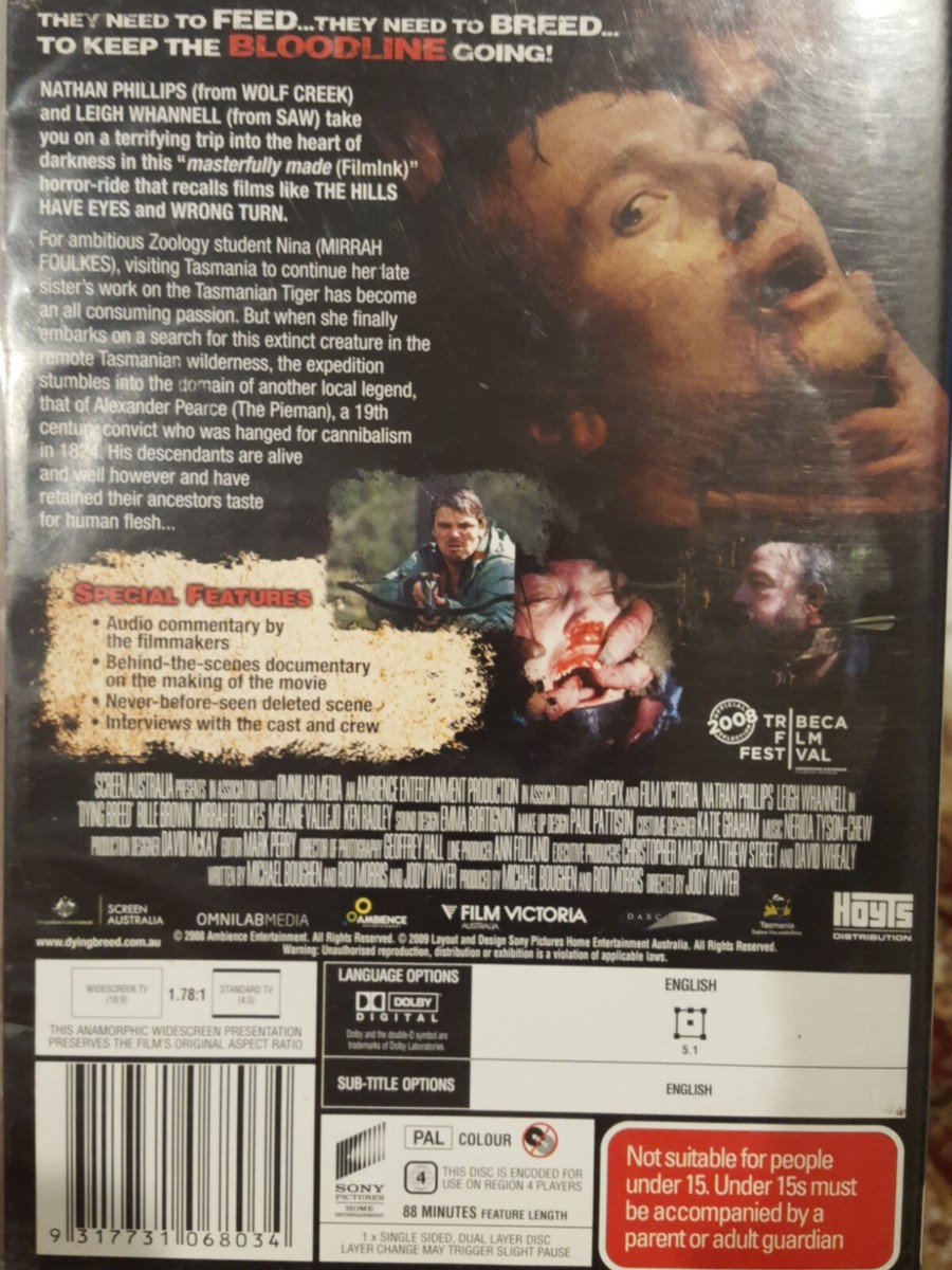 DYING BREED DVD NATHAN PHILLIPS & LEIGH WHANNELL AUSTRALIAN HORROR