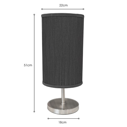 Black Fabric String Shade Table Lamp Bedside Lamp Reading Lamp - Picture 5 of 5