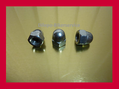 10 Stück / DIN 1587 - Sechskant Hutmutter M7 V2A Edelstahl - M 7 /  DIN1587