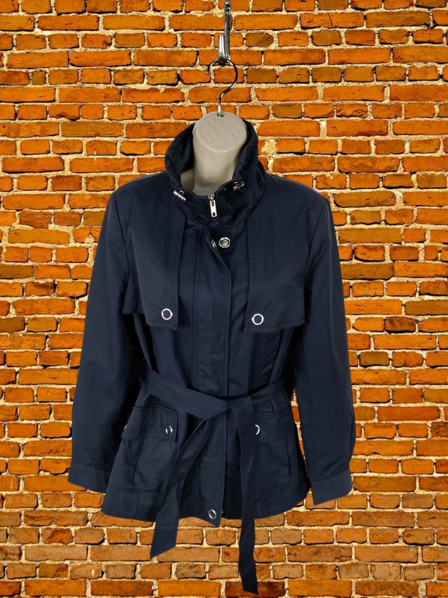 WOMENS MARKS SPENCER SIZE UK 10 NAVY BLUE BELT ANORAK