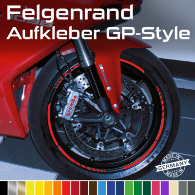 Felgenrandaufkleber GP Design Style ITALIEN Tri Colore Felgenaufkleber Motorrad