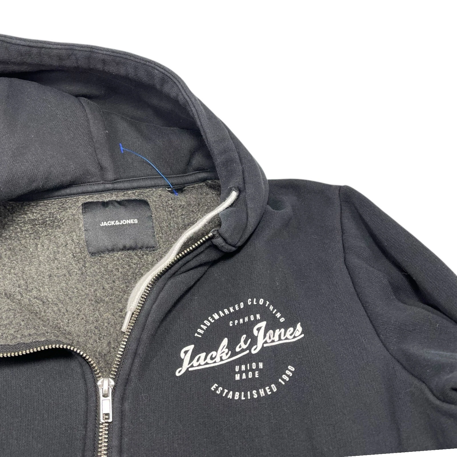 VETEMENTS Jack & Jones donna felpa con cappuccio piccola nera giacca full zip bianca logo coulisse