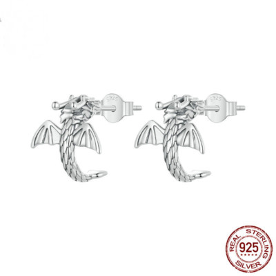 Neu Mini Flying Dragon Ohrringe S925 Sterling Silber Vintage Ohrringe
