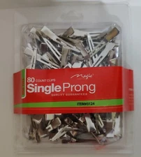 80Pcs Single Prong Hair Clips for Styling Sectioning Metal Silver 