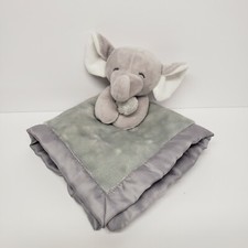 Carters 14x14 Gray White Elephant Baby Lovey Security Blanket 2020 Animal Plush