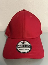 New Era 39THIRTY Blank Red Mesh Flex Baseball Hat Cap Stretch Medium Large M/L