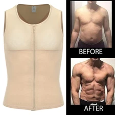 Men Moobs Boobs Body Shaper Slimming Vest Tummy Firm Control Tank Top Undershirt