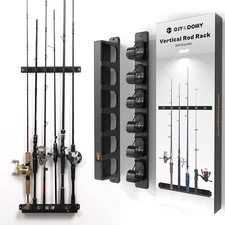 Wall Mount Fishing Rod Holders,Vertical Fishing Pole Storage Rack for Garage