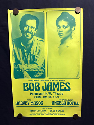   RARE 1980 Orig BOB JAMES w/HARVEY MASON Concert Poster Paramount Seattle WA