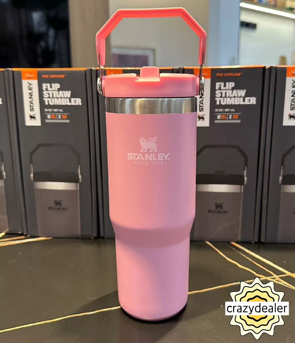 Stanley Iceflow Flip Straw Tumbler 30 Oz - Stanley Tumbler - Stylish Stanley  Tumbler - Pink Barbie Citron Dye Tie