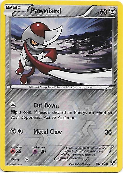 PAWNIARD 81/146 XY Base Set Reverse Holo Pokemon Card EX