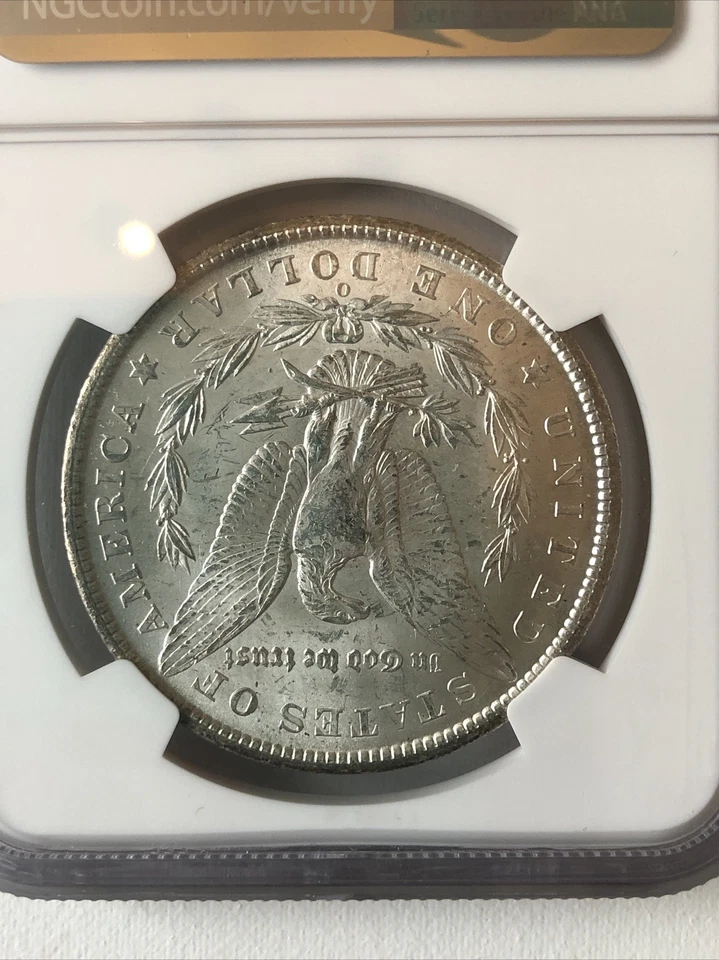 United States 1902 Silver Morgan Dollar Coin Toned NGC MS 64 - Image 4 of 4
