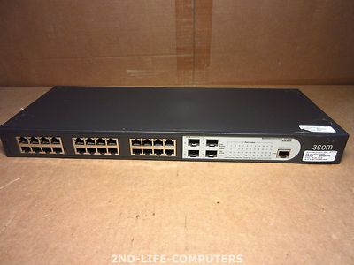 3Com 3CBLSG24 Baseline Network Switch 2924 SFP Plus 24x LAN Ports 10/100  4x SFP