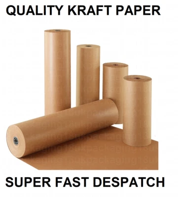 KRAFT CRAFT BROWN PACKING PARCEL WRAPPING PAPER ROLLS